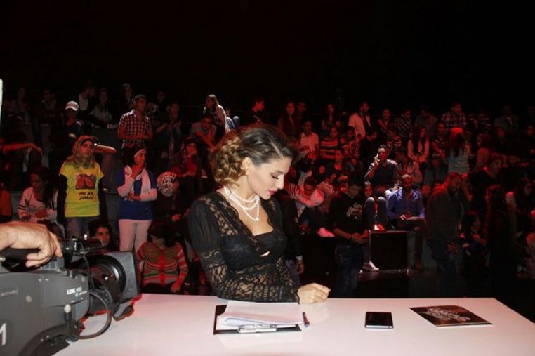 Tatiana Merheb Behind her TV show Scene